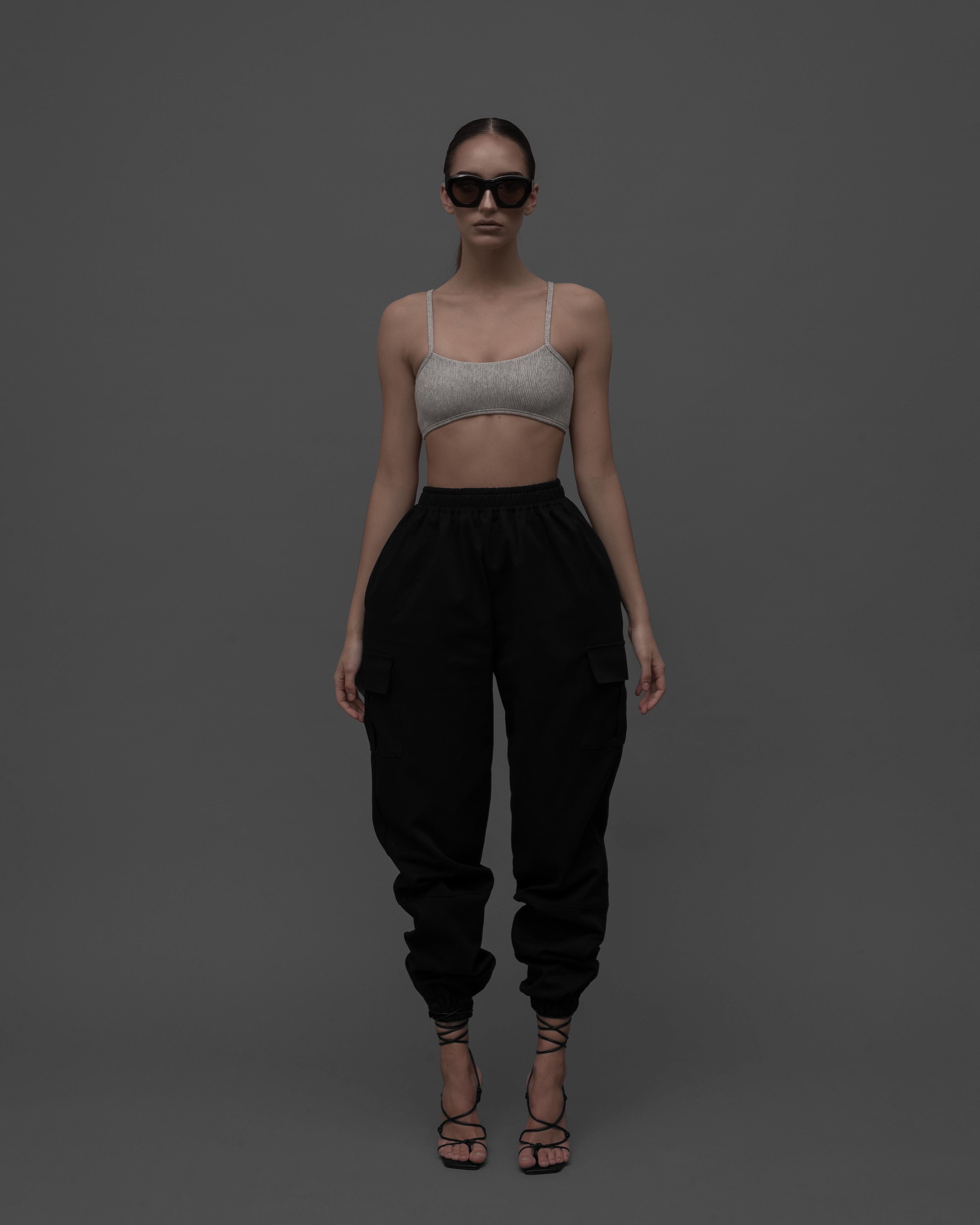 GREY REVERSIBLE CROP TOP